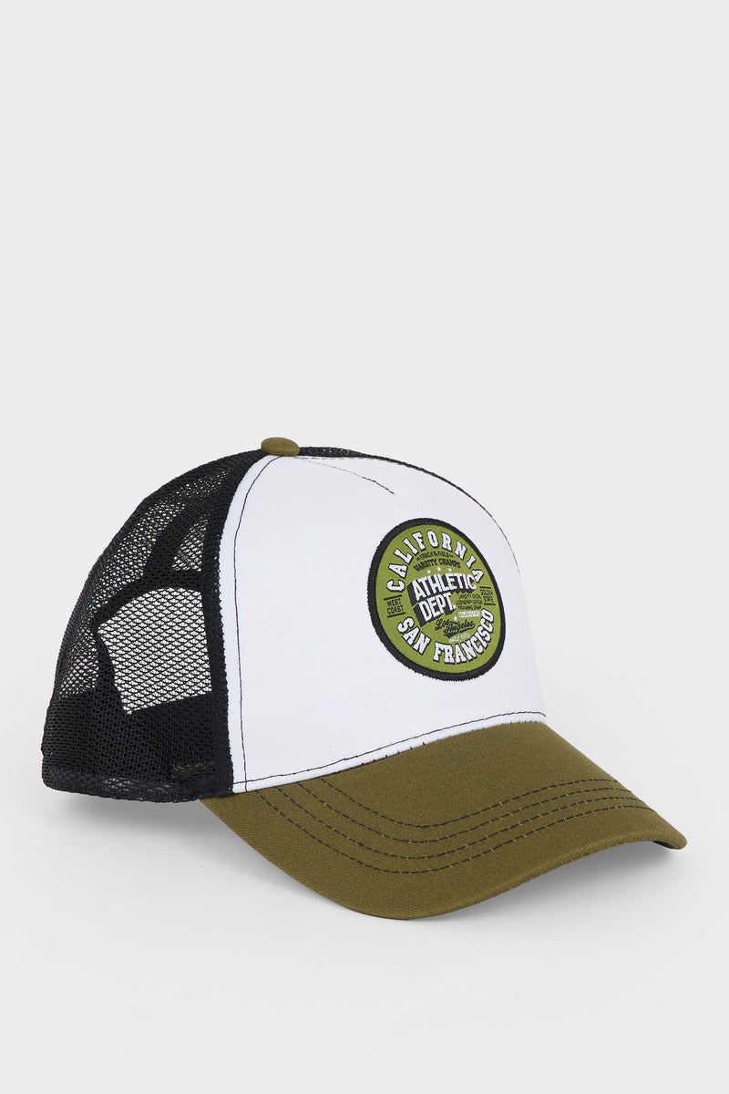 DeFacto Green Man Man Label Printed Woven Baseball Cap Casual - Image 2